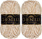 JubileeYarn Chenille Yarn - 100g/Skein Worsted Weight - Marzipan - Light Cream Tan - 2 Skeins...
