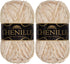 JubileeYarn Chenille Yarn - 100g/Skein Worsted Weight - Marzipan - Light Cream Tan - 2 Skeins...