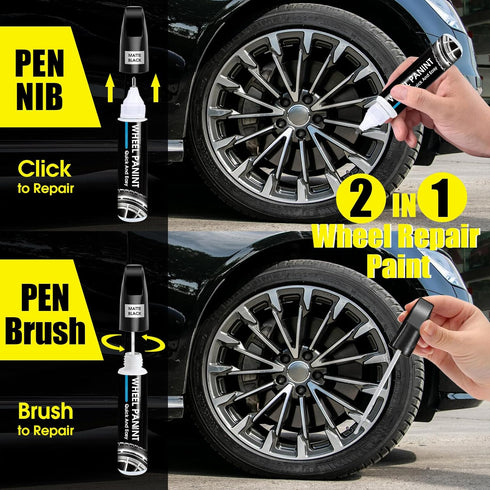 Silver Rim Touch Up Paint, Car Wheel Repair Kit Curb Rash, Quick And Easy Wheel Scratch Repair, Rim Paint For Car Wheel Repair, Universal Color Si...