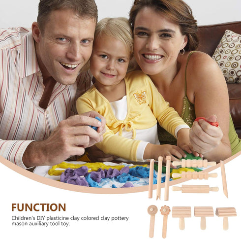 1 Set Wood Clay and Dough Textured Rolling Pins Wooden Clay Stamp for Arts Crafts Christmas Birthday...