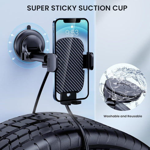 Qifutan Car Phone Holder Mount Phone Mount for Car Windshield Dashboard Air Vent Universal Hands Free Automobile Cell Phone Holder Fit for iPhone ...
