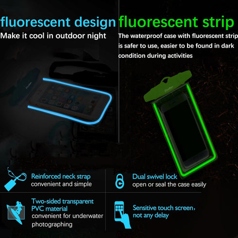 Universal Waterproof Phone Pouch, 4 Pack Waterproof Phone Case Dry Bag with Neck Strap Luminous Ornament for Water Games Protect iPhone 16 15 14 1...