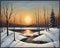 Posterizer 1 pcs-snowy winter nature scene in oil painting style-10-Landscape & Nature Art-GIft for Men Women Teens-Living Room Bedroom Decor- unf...