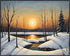 Posterizer 1 pcs-snowy winter nature scene in oil painting style-10-Landscape & Nature Art-GIft for Men Women Teens-Living Room Bedroom Decor- unf...