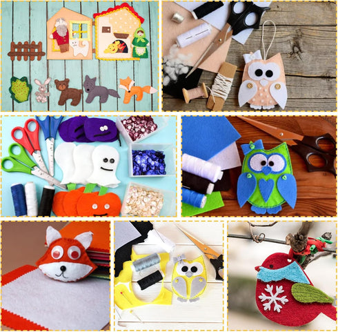 Felt Sheets Fabric, 7" x 11" Felt Fabric for Crafts 10Pcs Halloween Christmas Fabric Fall Felt for DIY and Sewing Projects (White)...