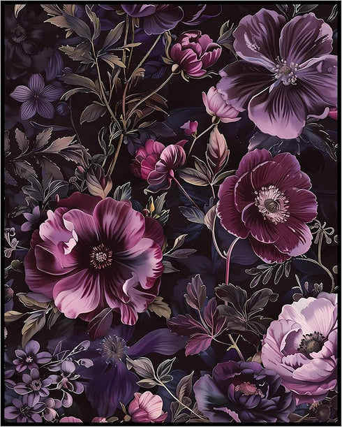 Posterizer 1 pcs-pink purple wild flowers-welcoming outside decor-Floral & Botanical Art-Abstract & Modern Art-Decor for Home & Office- UNFRAMED W...