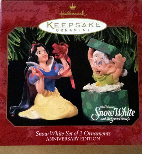 Hallmark Snow White & Dopey Ornament Set of 2...