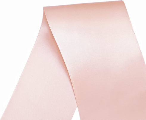 4 Inch Peach Pink Double Face Satin Ribbon Thick Wide Silk Ribbon for Grand Opening Cutting Ceremony Flower Bouquets Christmas Wedding Decorations...