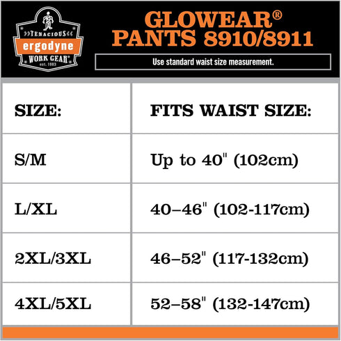 Ergodyne unisex adult Two-tone Class E Two Tone Pants, Orange, Small-Medium US...