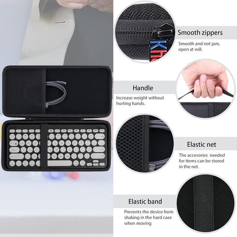 khanka Hard Carrying Case + Silicone Keyboard Cover Compatible with Logitech K380 Multi-Device/Pebble 2 Combo for Mac Keyboard + Pebble M350 M355 ...