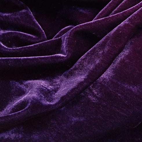 Stretch Velvet Fabric 12 Colors 62" Wide for Sewing Apparel Upholstery Curtain by The Yard (One Yard Pupple)...