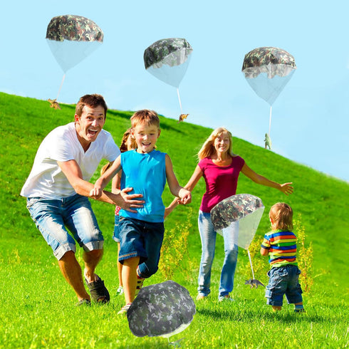 6Pcs Dinosaur Parachute Toy Children's Camo Parachute Toys Tangle Free Throwing Hand Throw Parachute Flying Paratrooper Toy with Dinosaur Outdoor ...