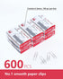 #1 Smooth Paper Clips, 600 Medium Paper Clips (6 Boxes of 100 Each), Paperclips for Office School & Personal Use, Daily DIY, 1-2/7" Silver Paper C...
