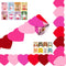 68Ft Heart Bulletin Board Decorations with 8pcs Animal Sticker+8pcs Cards, Red Pink Heart Rolled Border Trim for Party Classroom Chalkboard Wall D...