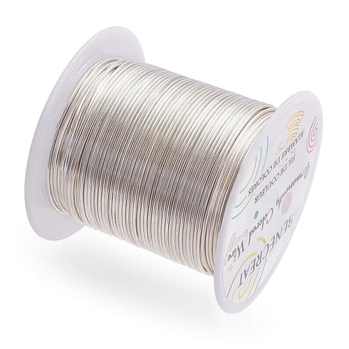 BENECREAT 18 Gauge 32 Yards Tarnish Resistant Silver Wire Jewelry Beading Wire for Beading Wrapping and Other Jewelry Craft Making...