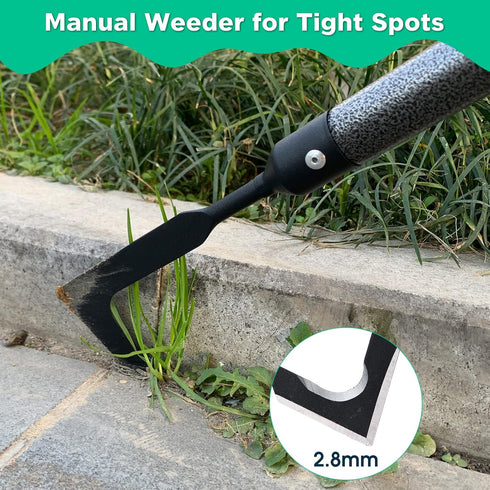 Crack Weeder, Manual Crevice Weeding Tool Weed Puller with 29” Handle for Sidewalk Paver Deck Boards, Crack Weeder Crevice Weeding Tool Metal Hand...