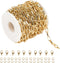 32.8 Feet Aluminum Link Chain Light Gold Flat Oval Chains for Jewelry Making Unwelded Paperclip Chain Spool Necklace Chains Bulk with Lobster Clas...