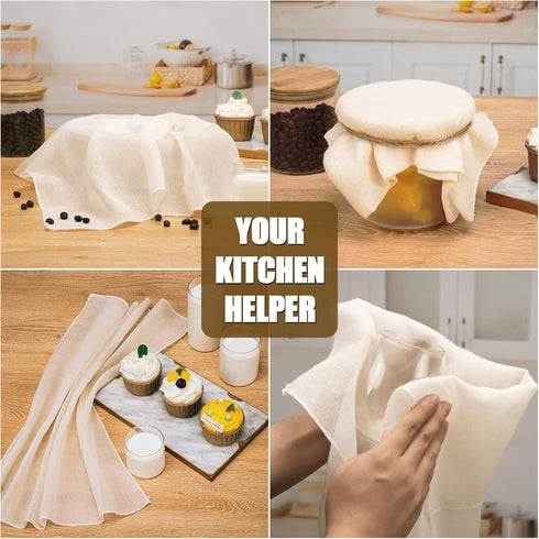 Cheese Cloths for Straining, 10PCS 20x20 Inch Grade 100 Cheese Cloth, Reusable Washable Unbleached Pure Cotton Cheesecloth for Cooking and Cheese ...