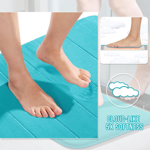 Yimobra Memory Foam Bath Mat, Super Soft Absorbent Bathroom Rug Non Slip 24x17 Inch, Quick Dry, Machine Washable Floor Carpet for Tub Shower, Home...