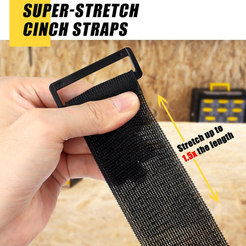 LuBanSir Cinch Straps, 1" x 9" (10 Pack) Elastic Hook and Loop Fastening Cable Strap for Extension Cord, Cable, Cord Wrap and Hose Organization an...