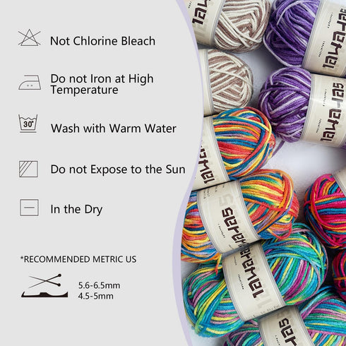 3 Pcs Pack with 5-Ply Acrylic Yarn, 3 Balls of 4.8Oz/135g Soft 3mm Medium Thick Colorful Yarn for Crocheting Knitting, 260 Yds/240m Crochet Blanke...