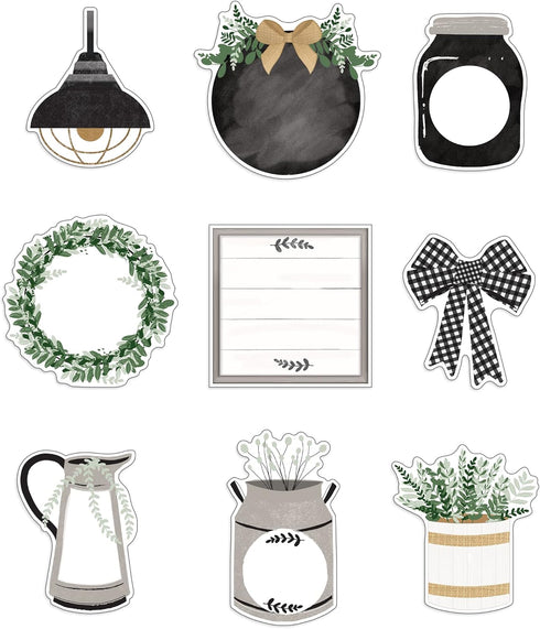 Carson Dellosa 150-Piece Modern Farmhouse Bulletin Board Cutouts, Mason Jar, Bows, Pots and More Farmhouse Cutouts for Bulletin Board, Farmhouse C...