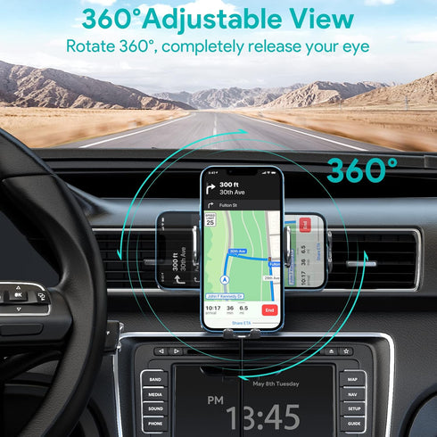 Wireless Car Charger, 15W Auto-Clamping Charger Mount, Air Vent Car Charging Holder for iPhone 15 14 13 12 11 Pro Max Plus Mini X Xr Xs, Samsung S...
