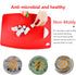 Thick Silicone Cutting Board 12.6'' x 9.1'' Juice Grooves Easy Grip Handle Dishwasher Safe-Red...