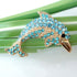 Navachi 18k Gold Plated Multi-Color Crystal Fish Porpoise Dolphin Brooch pin...