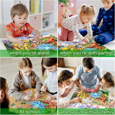 Puzzles for Kids Ages 4-8, 6-8, 8-10, Kids Puzzles 100 Piece Big Dinosaur Floor Jigsaw Puzzle for Kids Children Educational Puzzles Toys for Young...