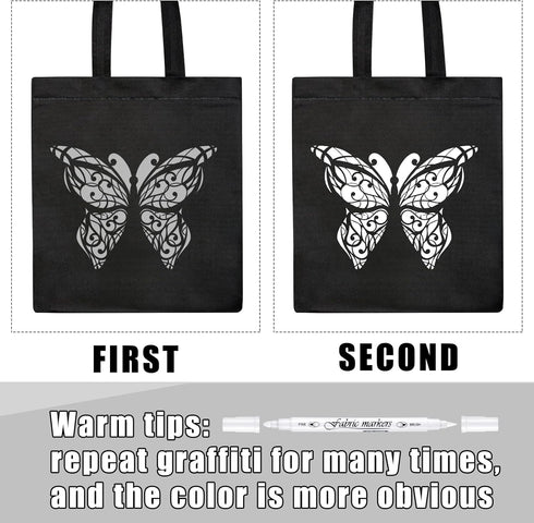 Tinlade 6 Pcs Fabric Markers for Clothes Fabric Paint Markers Permanent Dual Fabric Paint Pens Kit No Bleed DIY Fabric Pens Double Ended Art Marke...