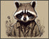 Posterizer 1 pcs- Portrait of a raccoon with clothes on-Art for Animal Lovers-Floral Botanical Art- Gift for Men Women Entrepreneur Teens-Living R...