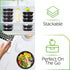 PrepNaturals Reusable Plastic Containers with Lids, 10 Pack, Black, Meal Prep Bowls, Lunch Containers, BPA, PVC and Phthalate Free, Microwave and ...