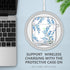 Protective Clear Floral Case Cover with Cleaner Kit Portable Shockproof Women Girls with Keychain for Apple Airpods 2/1 Charging Case - Clear/Blue...