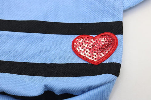 Pet Sweater Striped Dog Clothes Medium Dogs T Shirts Boston Bulldog Sweatshirt, Large, Rose...