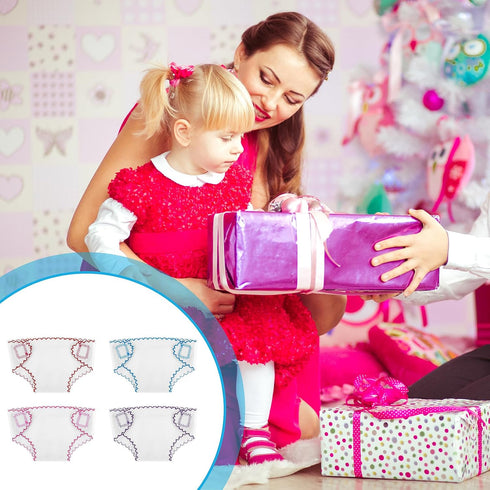 Aster 4 Pcs Baby Doll Diapers Underwear for 12-15 Inch, Reusable Doll Diapers, Baby Doll Accessories Suitable for Infant Dolls Baby Girls(Pink, Pu...
