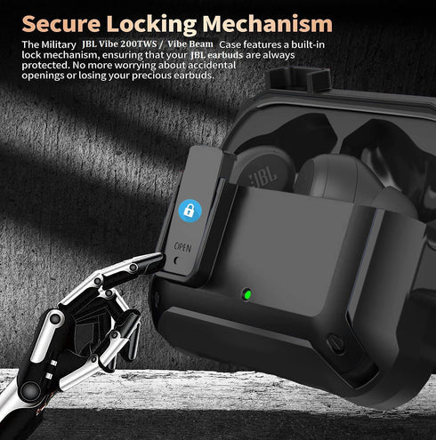 for JBL Vibe 200TWS/JBL Vibe Beam Case Cover Lock Clip with Cleaner Kit,Cool JBL Vibe 200TWS Protective Case Cover Men Women with Carabiner Compat...