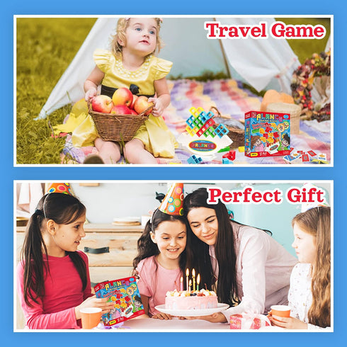 iYuePeng 32 Pcs Tetra Balance Tower Stacking Games Team Building Blocks Board Game for Kids & Adult, Drop The Pile of Tower STEM Toys for 2 Player...