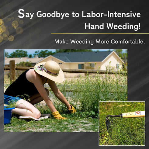 Premium Japanese Weeding Sickle Hand Hoe for Gardening - Ideal for Planting, Plowing, Digging & More - Durable, Ergonomic Design, and Sharp Blade ...