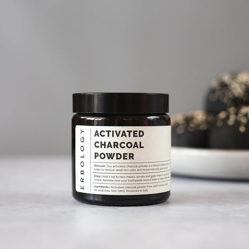 Erbology Activated Charcoal Powder 1.8 oz - Teeth Whitening - Add to Face Masks, Toothpaste and Body Wraps for Natural Exfoliation - Natural Diges...