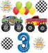 Monster Truck Party Supplies 3rd Birthday Balloon Bouquet Decorations...