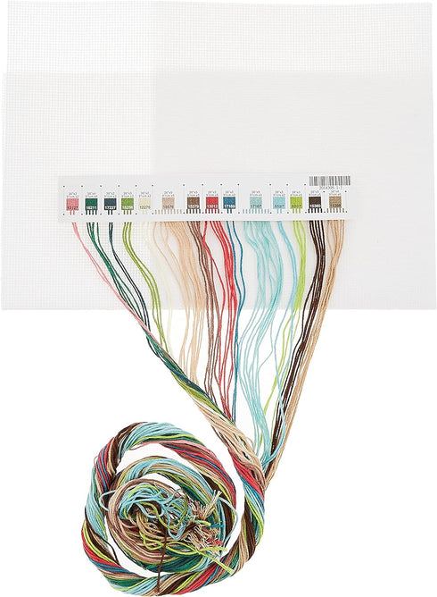 Darice Dimensions 'Illustrated USA' Patriotic 50 States Counted Cross Stitch Kit, 14 Count White Aida Cloth, 14" x 10", Red...