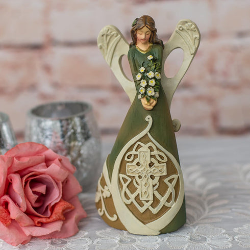 Roman Giftware Inc., Irish & Celtic Collection, 7" H Woodcut Irish Angel Figure,Religious, Inspirational, Durable (7x3x2)...