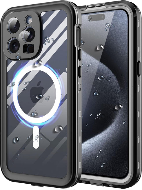 Mangix for iPhone 15 Pro Max Case,Waterproof with Built-in Screen Protector Military Grade Drop Tested Rugged Shockproof for Apple iPhone 15 Pro M...