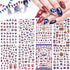 4th of July Nail Art Stickers Decals, American Flag Patriotic Independence Day 3D Nail Stickers Nail Supply USA Flags Heart Star Design Nail Decal...