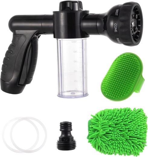 Kamirola High Pressure 8 in 1 Car Wash Brush Foam Gun,Garden Hose Nozzle Foam Cannon Bottle Soap Sprayer,Lawn, Car Wash, Cleaning?Patio, Pet Bathi...