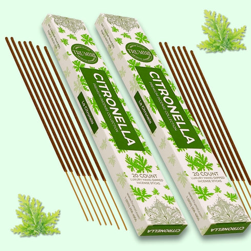 Citronella Incense Sticks for Outdoor Camping - Total 40 Insence-Sticks - Dual Pack of 20 Insense - Inciensos - Inscents - Natural Non Toxic Ingre...