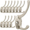 IBosins 12 Pack Silver Coat Hooks Wall Mounted with 24 Screws Retro Double Hooks Utility Silver Hooks for Coat, Scarf, Bag, Towel, Key, Cap, Cup, ...