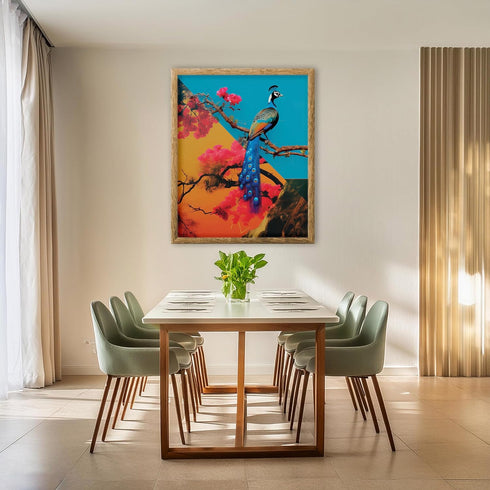 Posterizer 1 pcs-beautiful peacock bird with landscapes collage-Art for Animal Lovers-Landscape & Nature Art-Gift For Animal Lovers- UNFRAMED Wall...