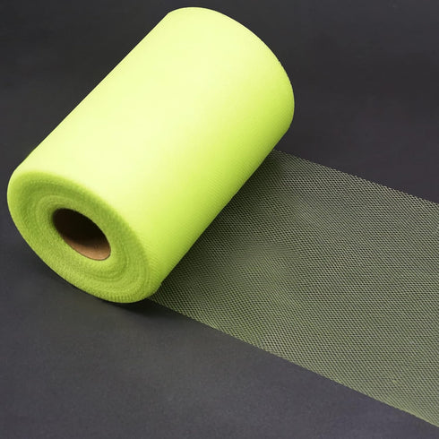 Lime Green Tulle Fabric Rolls 6 Inch by 100 Yards (300 feet) Fabric Spool Tulle Ribbon for DIY Tutu Bow Halloween Decorations Baby Shower Birthday...
